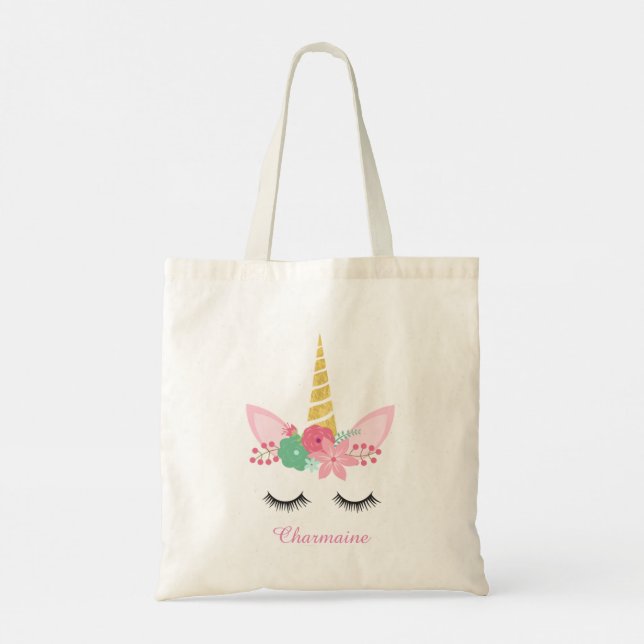 Unicorn Sleeping Smiling Tote  (Back)