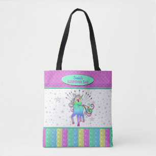 Unicorn Sleepover Bag, Name Insert Tote Bag