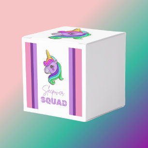 Unicorn Sleepover Squad birthday party Favor Boxes