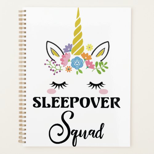 Unicorn Sleepover Squad Birthday Slumber Party Planner