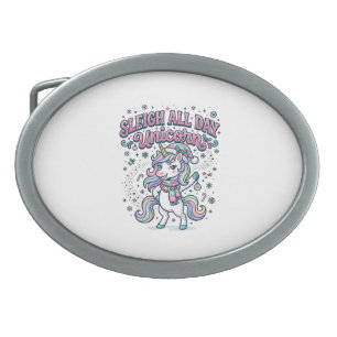 Unicorn Sleigh All Day Unicorn Charming Merch Desi Belt Buckle
