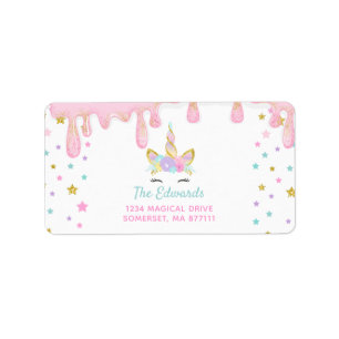 Unicorn Slime Address Labels Unicorn Slime Party