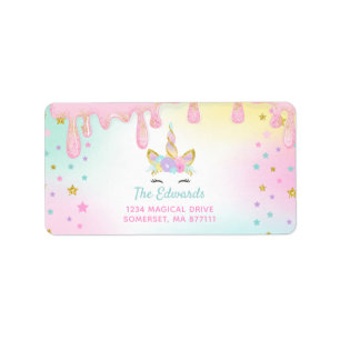 Unicorn Slime Address Labels Unicorn Slime Party