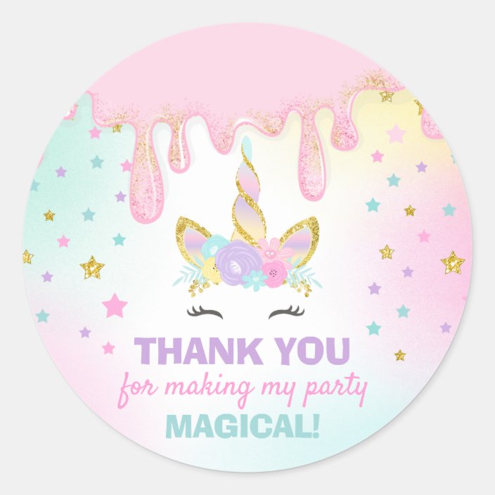 Unicorn Slime Party Favor Tag Sticker Slime Party Zazzle Com