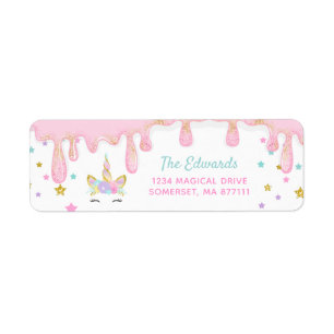 Unicorn Slime Return Address Labels Slime Party