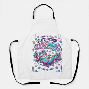 Unicorn Slothicorn Slow Magic Colorful Marketplace Apron