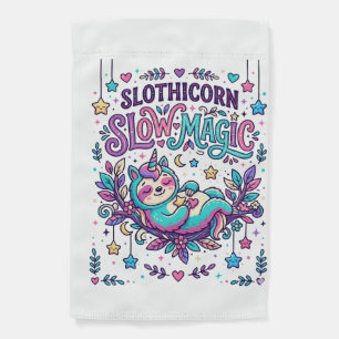 Unicorn Slothicorn Slow Magic Colorful Marketplace Garden Flag