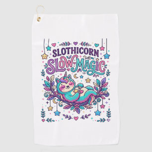 Unicorn Slothicorn Slow Magic Colorful Marketplace Golf Towel