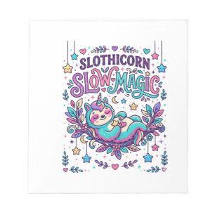 Unicorn Slothicorn Slow Magic Colorful Marketplace Notepad