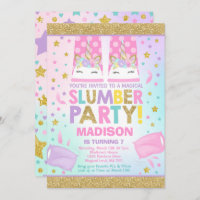 Unicorn Slumber Party Birthday Invitation