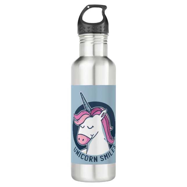 Unicorn Smiles Stainless Steel Water Bottle (Front)