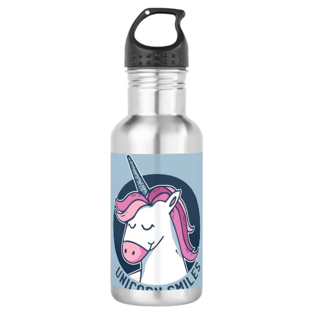 Unicorn Smiles Stainless Steel Water Bottle (Front)