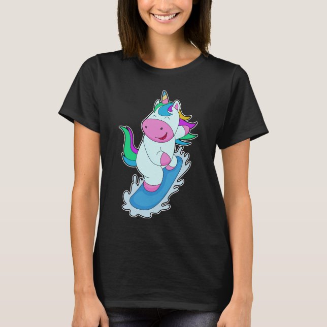 Unicorn Snowboard Winter sports T-Shirt (Front)