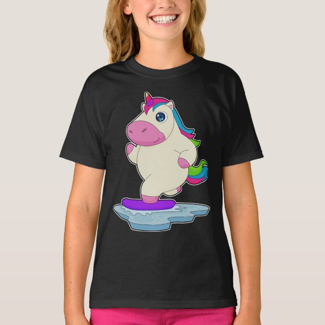 Unicorn Snowboard Winter sports T-Shirt (Front)