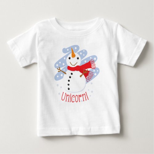 Unicorn Snowman Baby T_Shirt