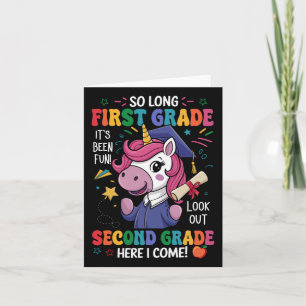 Unicorn So Long First Grade Graduation Last Day Of Card