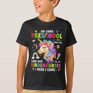 Unicorn So Long Pre K Graduation Kindergarten Here T-Shirt