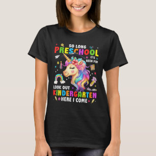 Unicorn So Long Pre K Graduation Kindergarten Here T-Shirt