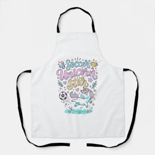 Unicorn Soccer Unicorn Star Cute Apron