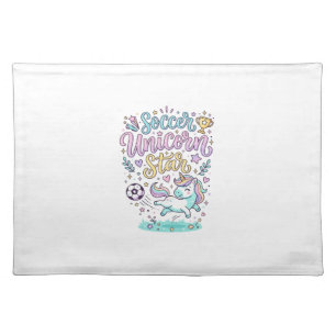 Unicorn Soccer Unicorn Star Cute Cloth Placemat