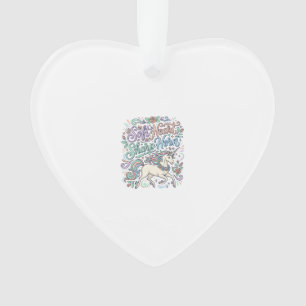 Unicorn Soft Heart Sharp Horn White Background Typ Ornament