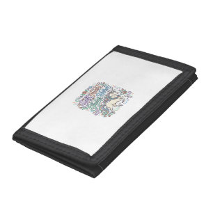 Unicorn Soft Heart Sharp Horn White Background Typ Trifold Wallet
