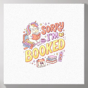 Unicorn Sorry I'm Booked Whimsical Zazzle Design_1 Canvas Photo Tile