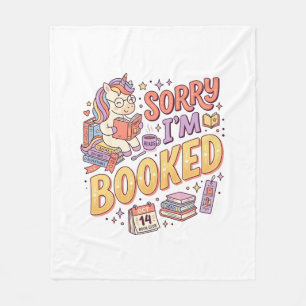 Unicorn Sorry I'm Booked Whimsical Zazzle Design_1 Fleece Blanket