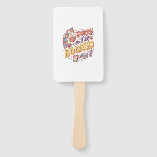 Unicorn Sorry I'm Booked Whimsical Zazzle Design_1 Hand Fan