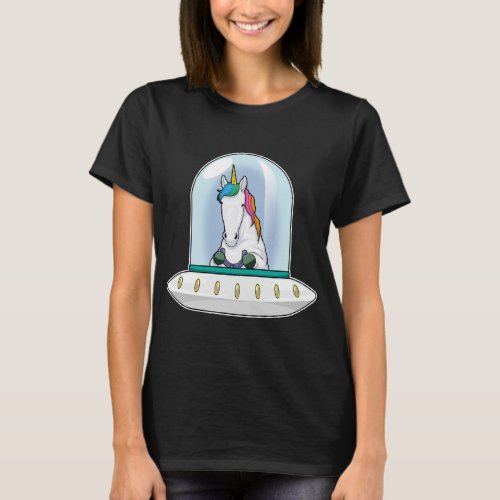 Unicorn Spaceship Space T_Shirt