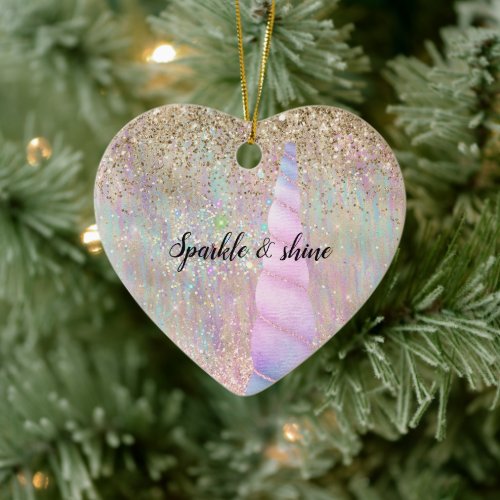 Unicorn Sparkle Ceramic Ornament