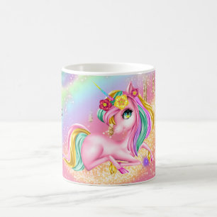 Unicorn sparkle girls pink DIY NAME Coffee Mug
