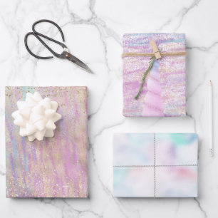Unicorn Sparkle glitzy glitter gold rainbow Wrapping Paper Sheets