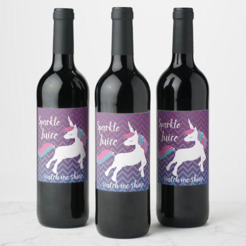 Unicorn Sparkle Juice Wine Label