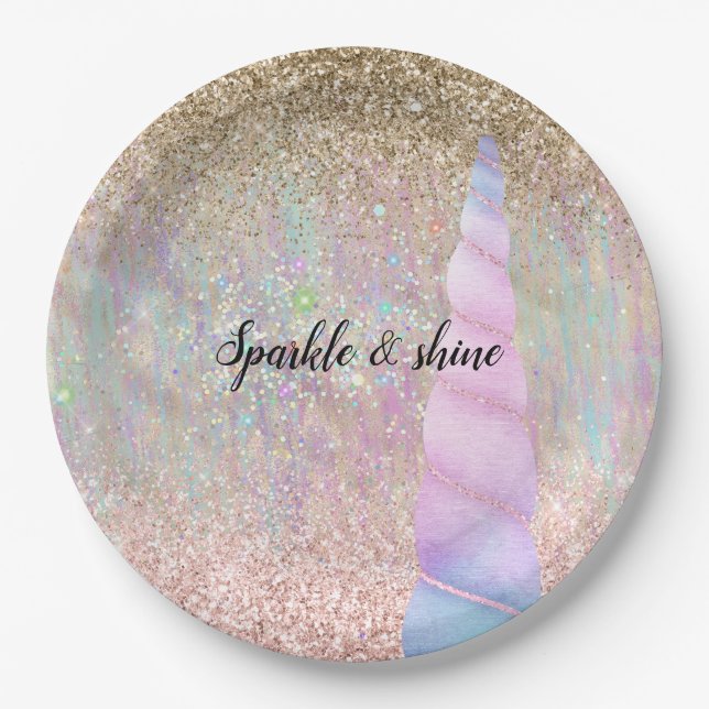 Unicorn Sparkle Paper Plates (Front)