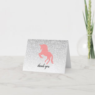 Unicorn Sparkles Happy Birthday Party Letterpress Thank You Card