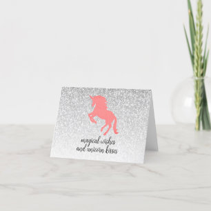 Unicorn Sparkles Happy Birthday Party Letterpress Thank You Card
