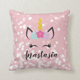 Unicorn Sparkles Personalized Pillow