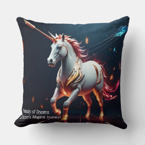 Unicorn Speed Painting Dreamy Journey Throw Pillow