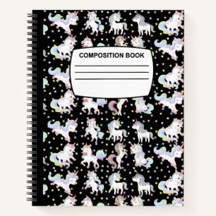 Unicorn Spiral composition Notebook