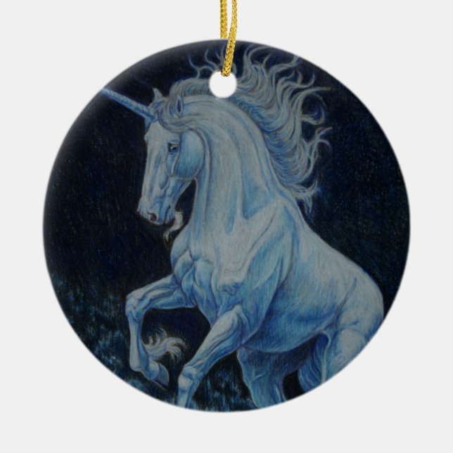 Unicorn Splash Ceramic Ornament (Front)