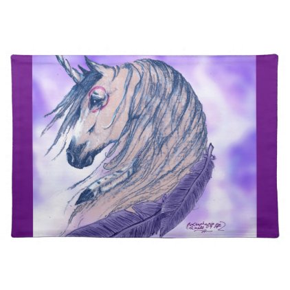 unicorn splash scene cloth placemat