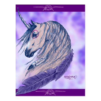 unicorn splash scene postcard