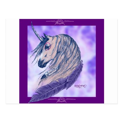 unicorn splash scene postcard