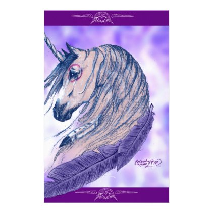 unicorn splash scene stationery