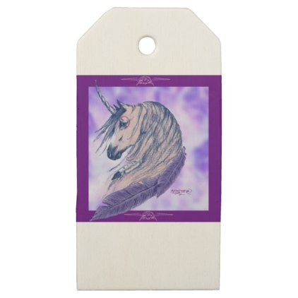 unicorn splash scene wooden gift tags