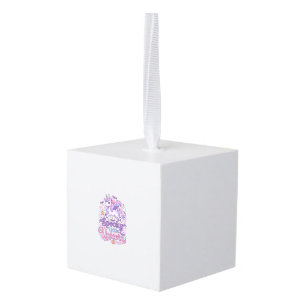 Unicorn Spooky Little Unicorn Retro Style Shirt Gr Cube Ornament