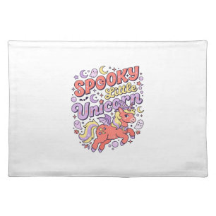 Unicorn Spooky Little Unicorn Whimsical White Back Cloth Placemat