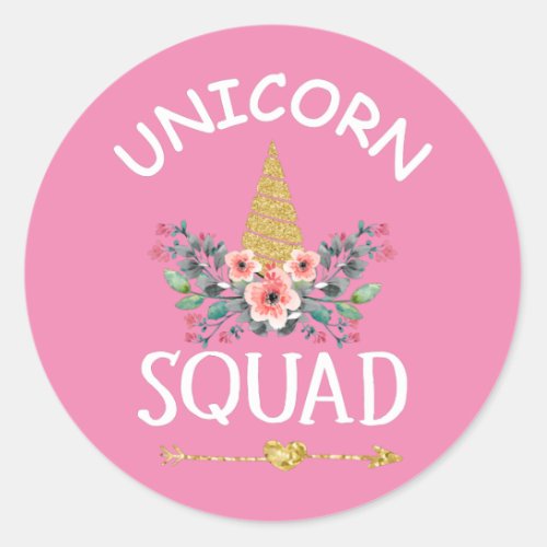 Unicorn Squad  Classic Round Sticker