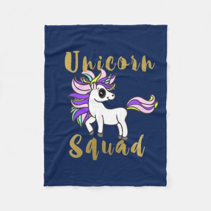 unicorn Squad, Colorful Pony Fleece Blanket